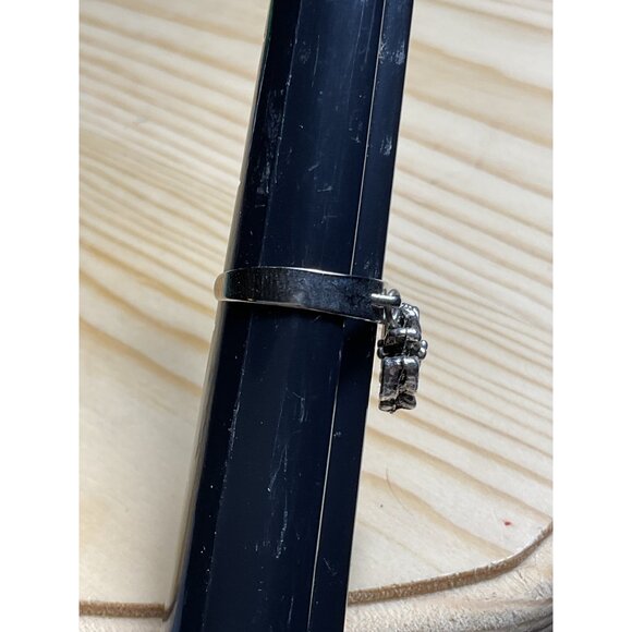 Butterfly Charm Silver-Tone Adjustable Ring - Picture 2 of 4